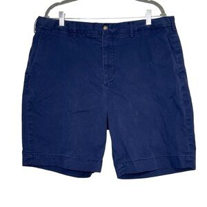 Polo Ralph Lauren Mens Size 38 Navy Blue Shorts Stretch Classic Fit Flat Front